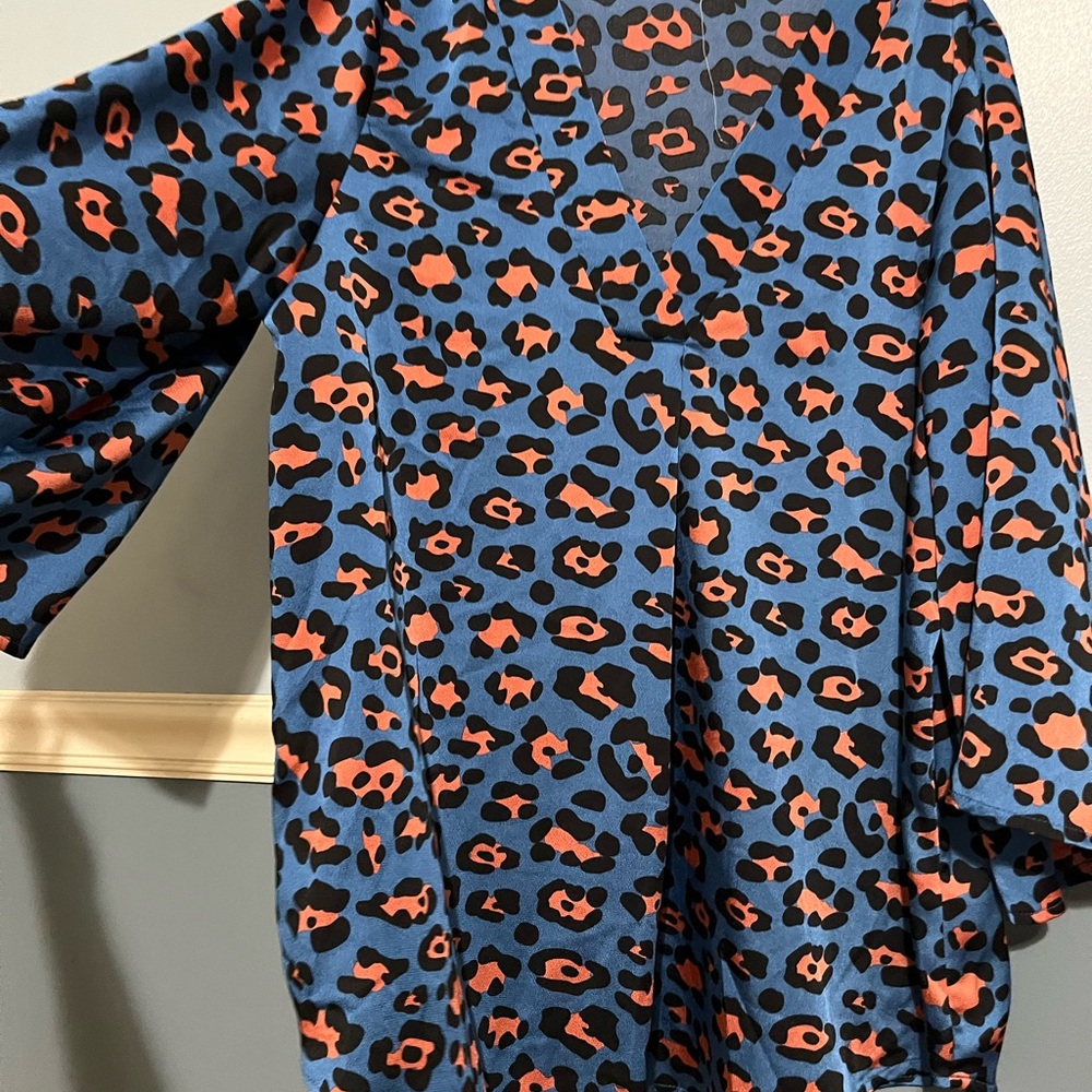 JODIFL Kids Blue and Orange Animal Print Pajamas